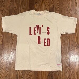 NWOT Cream Single Stitch Rare Levi’s Red Collection Graphic Men’s T-Shirt